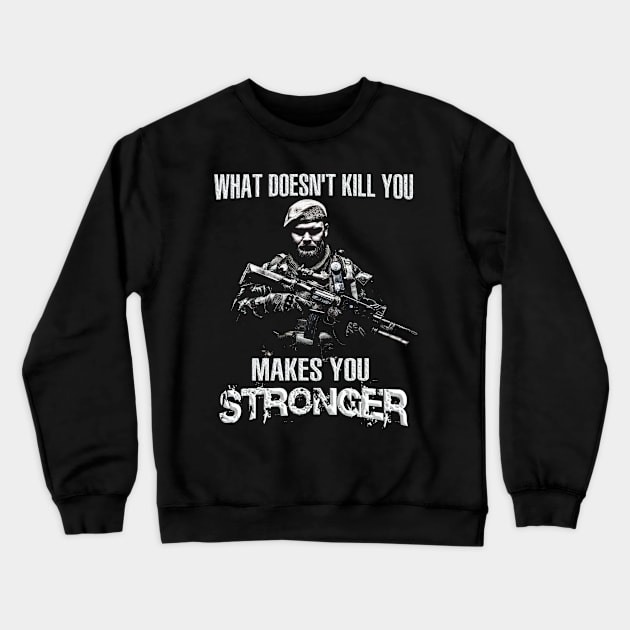 Bearded Special Forces with Weapons Crewneck Sweatshirt by Getmilitaryphotos